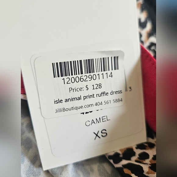 ISLE BY MELIS KAZAN Animal Print Ruffle Midi Dress. Size XS NWT - Picture 8 of 15